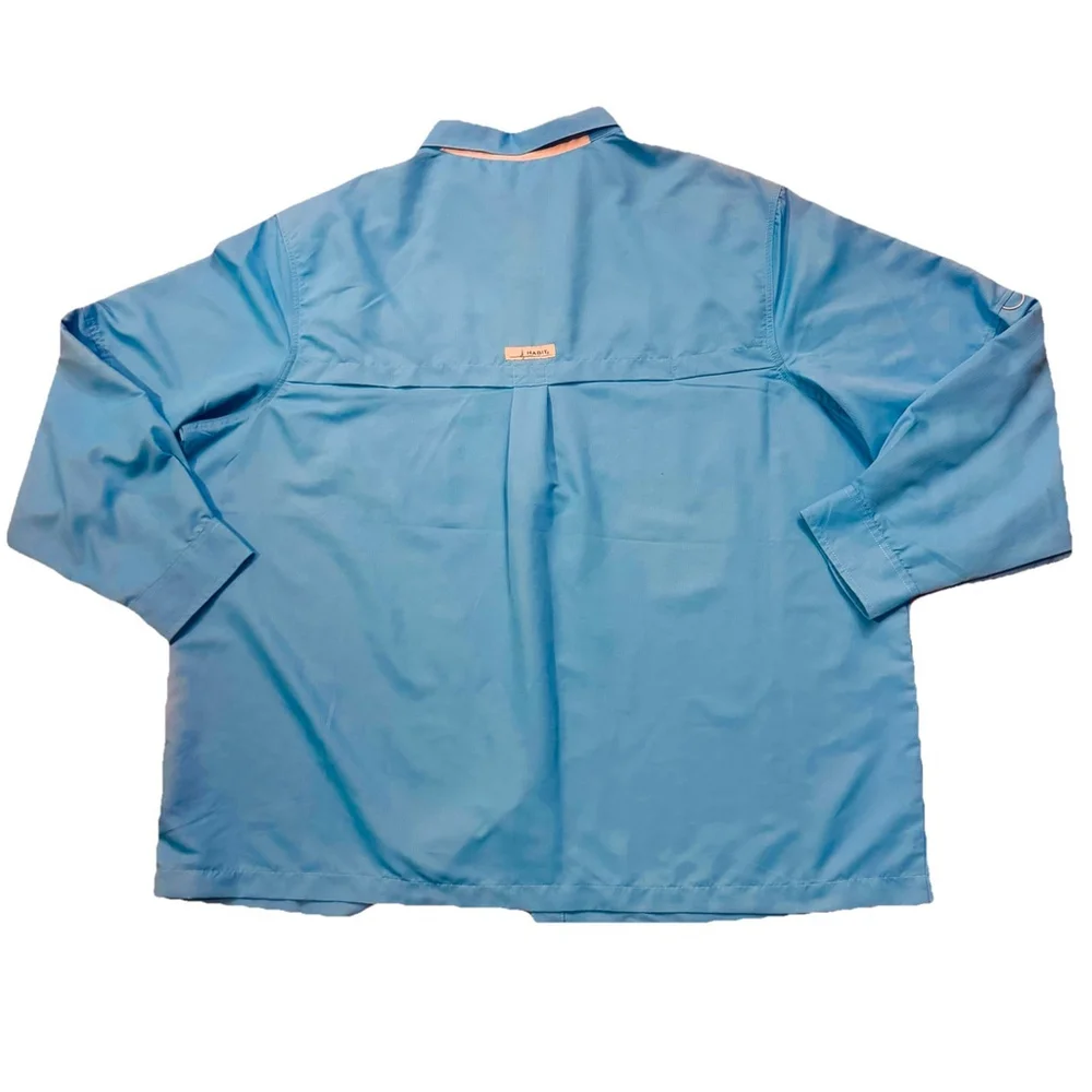 NWT Habit Mens Vented Quick Dry Shirt Size:3XL UPF 40+ Cooling Wicking Blue - Picture 2 of 11